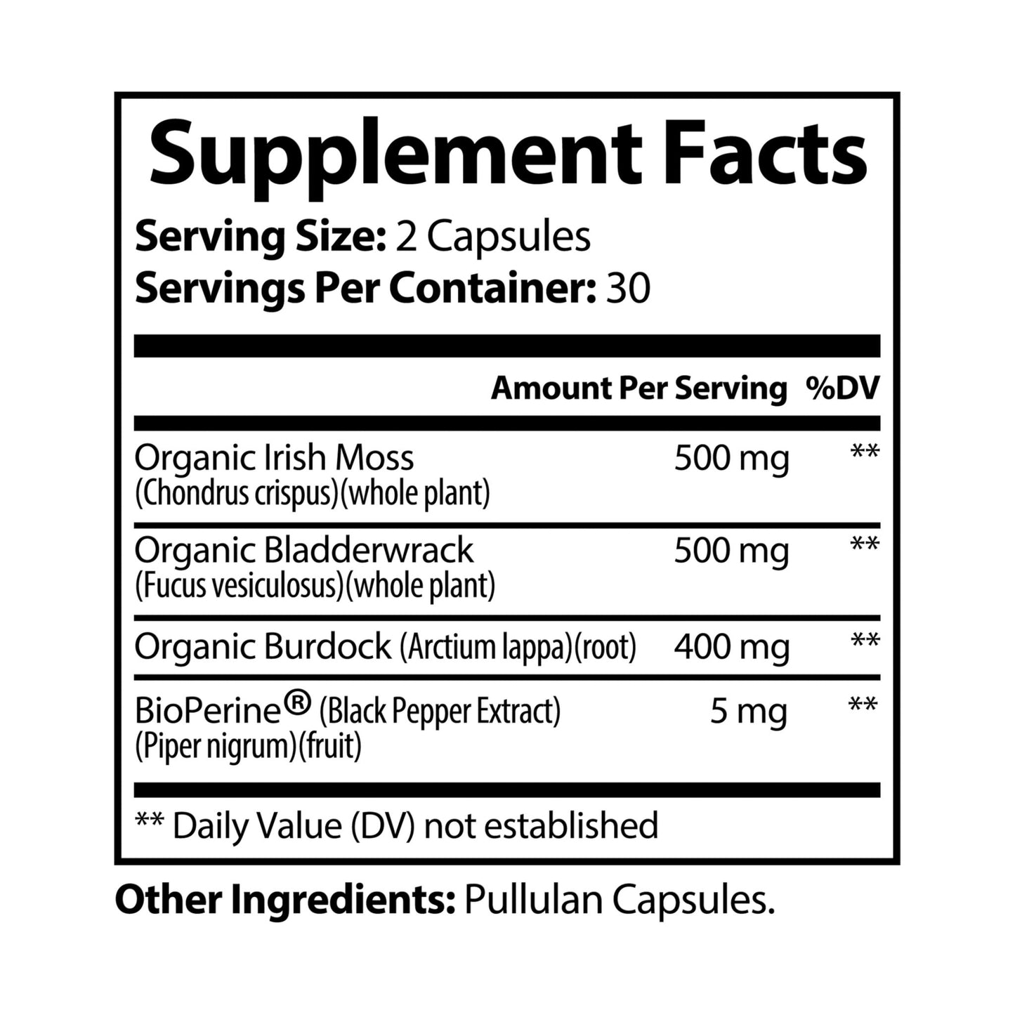Dilatancy Sea Moss Supplement (60 Capsules)