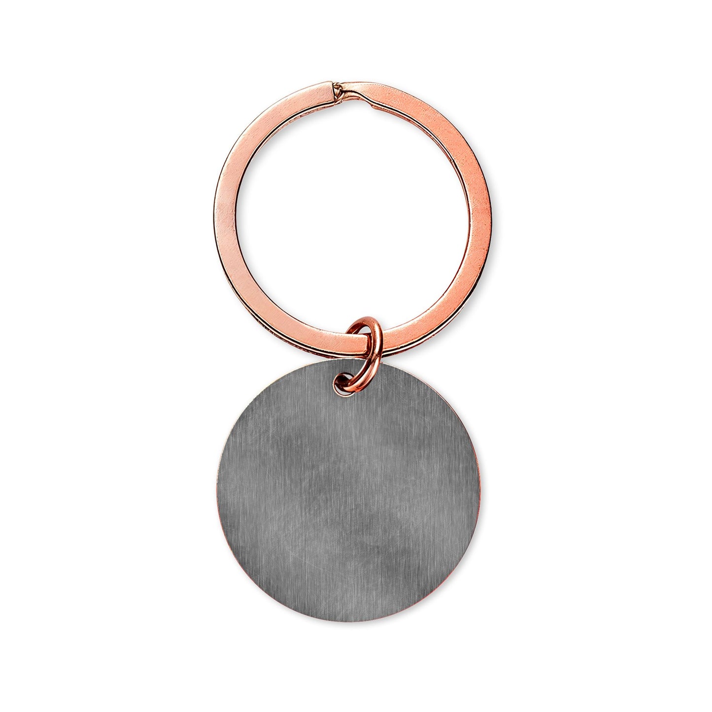 Engravable Stainless Steel Round Keychain — Personalized Metal Keyring