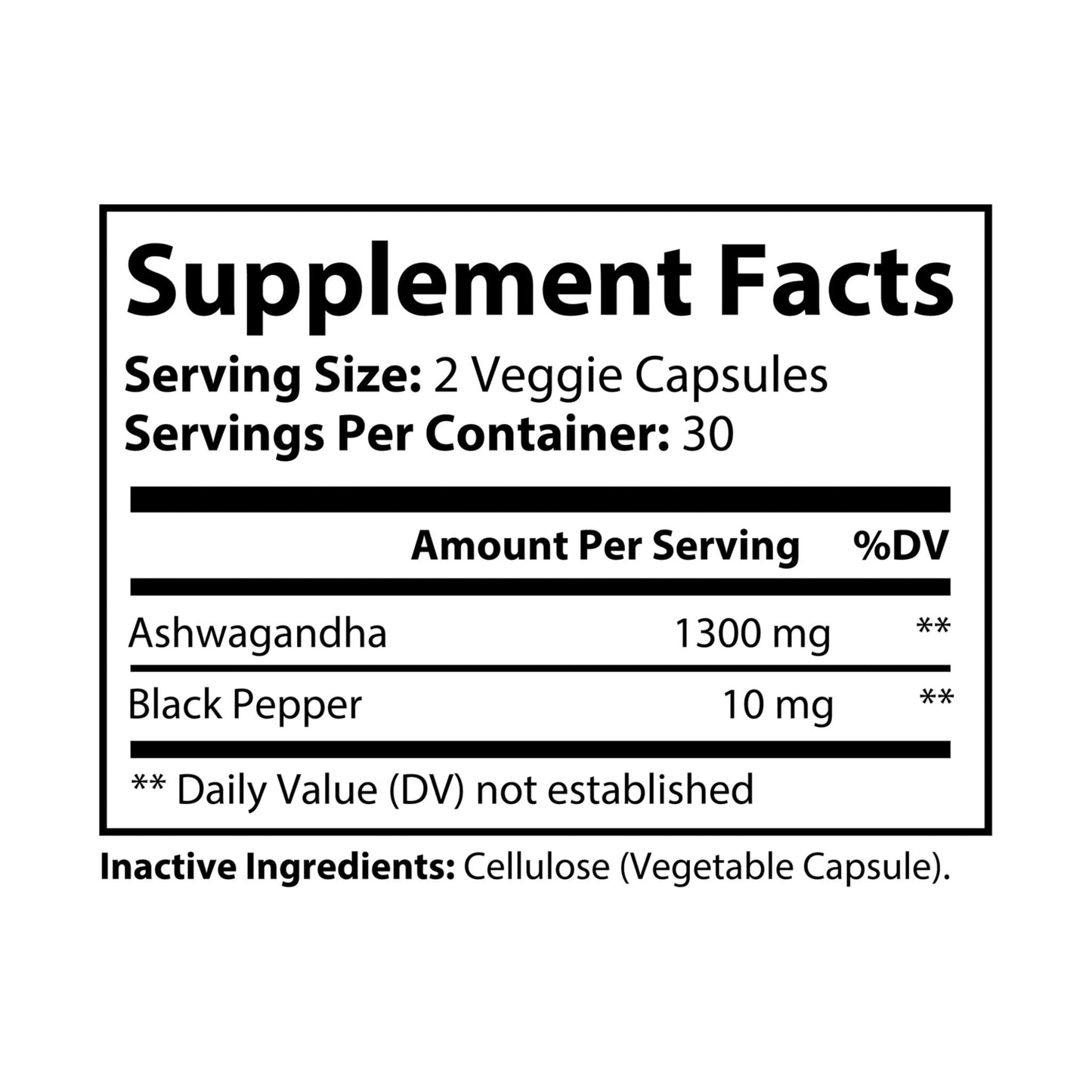 Dilatancy Ashwagandha and Black Pepper Supplement (60 capsules)