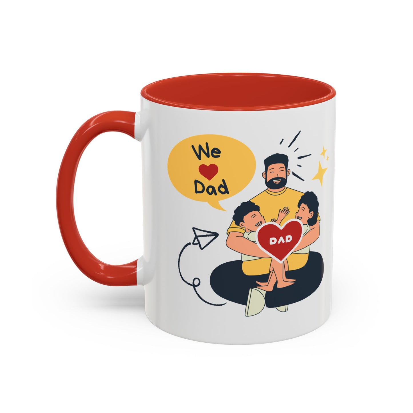 Father's Day Gift Accent Coffee Mug, Dad Ever, 11oz Funny Tea Cup, Birthday Present from Kids, Best Dad Mug, Christmas Gift for Dad