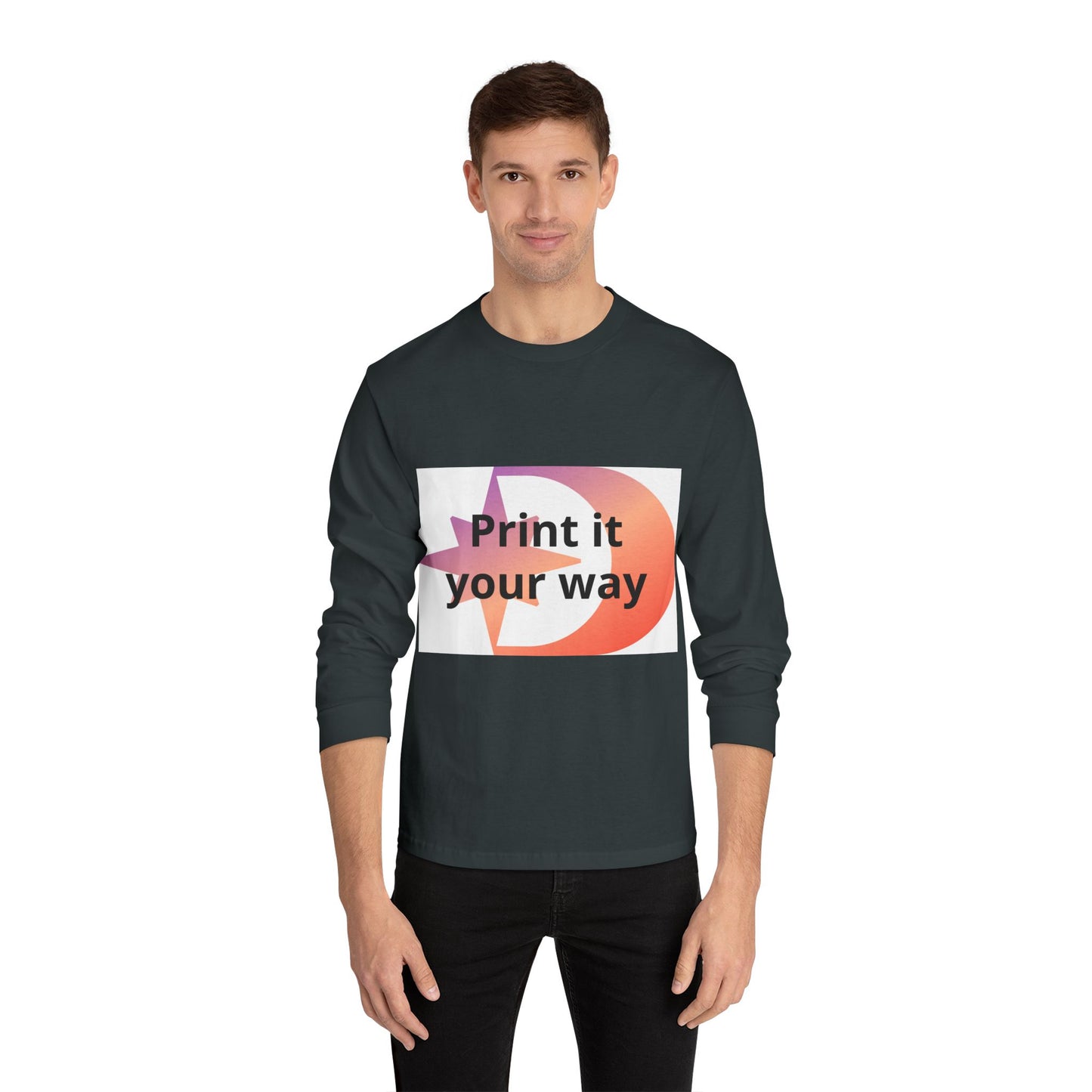 American Apparel Customizable Graphic Long Sleeve Tee Customizable