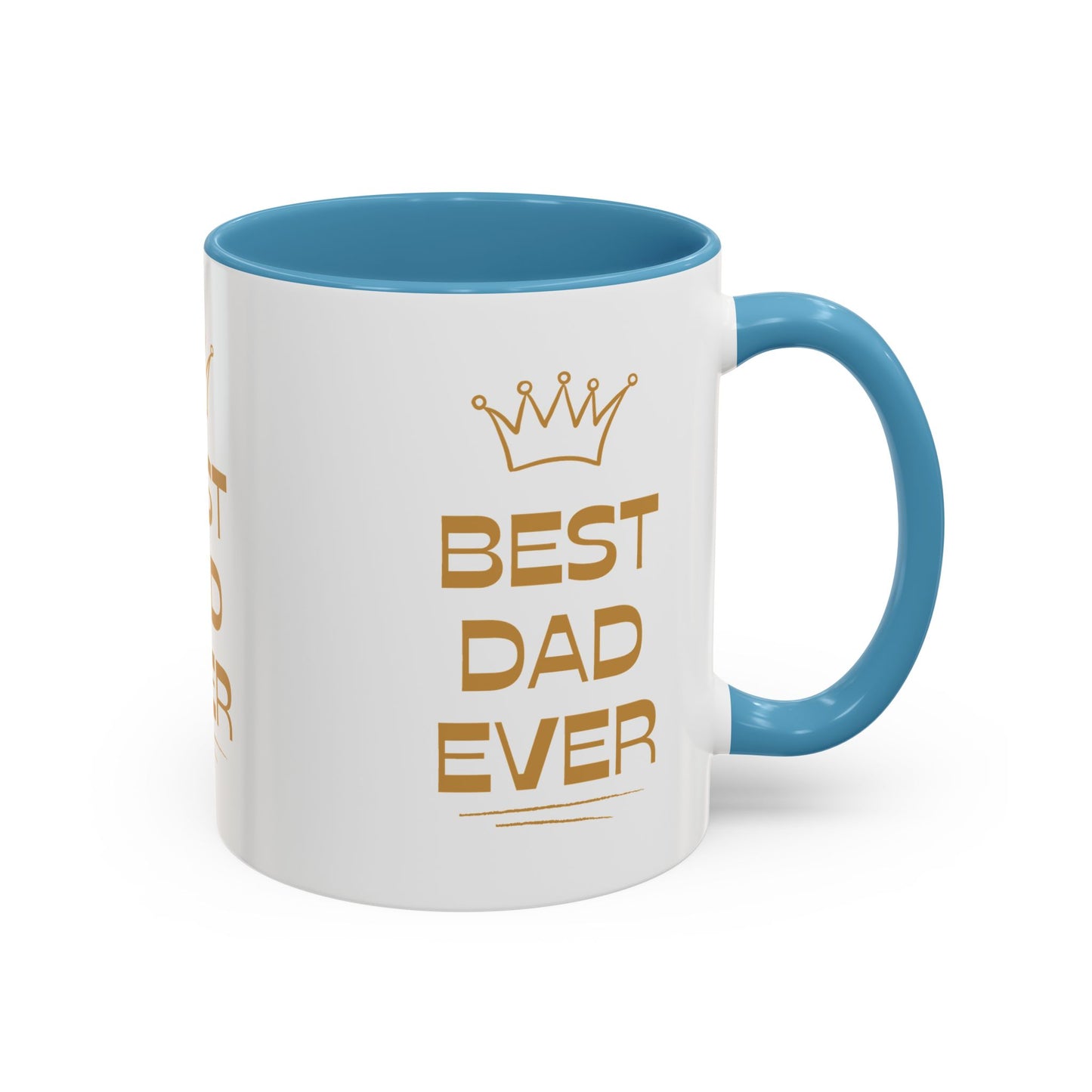 Best Dad Ever Accent Coffee Mug - Perfect Gift for Father's Day, Birthday, Dad's Appreciation, Coffee Lover, Personalized Mug