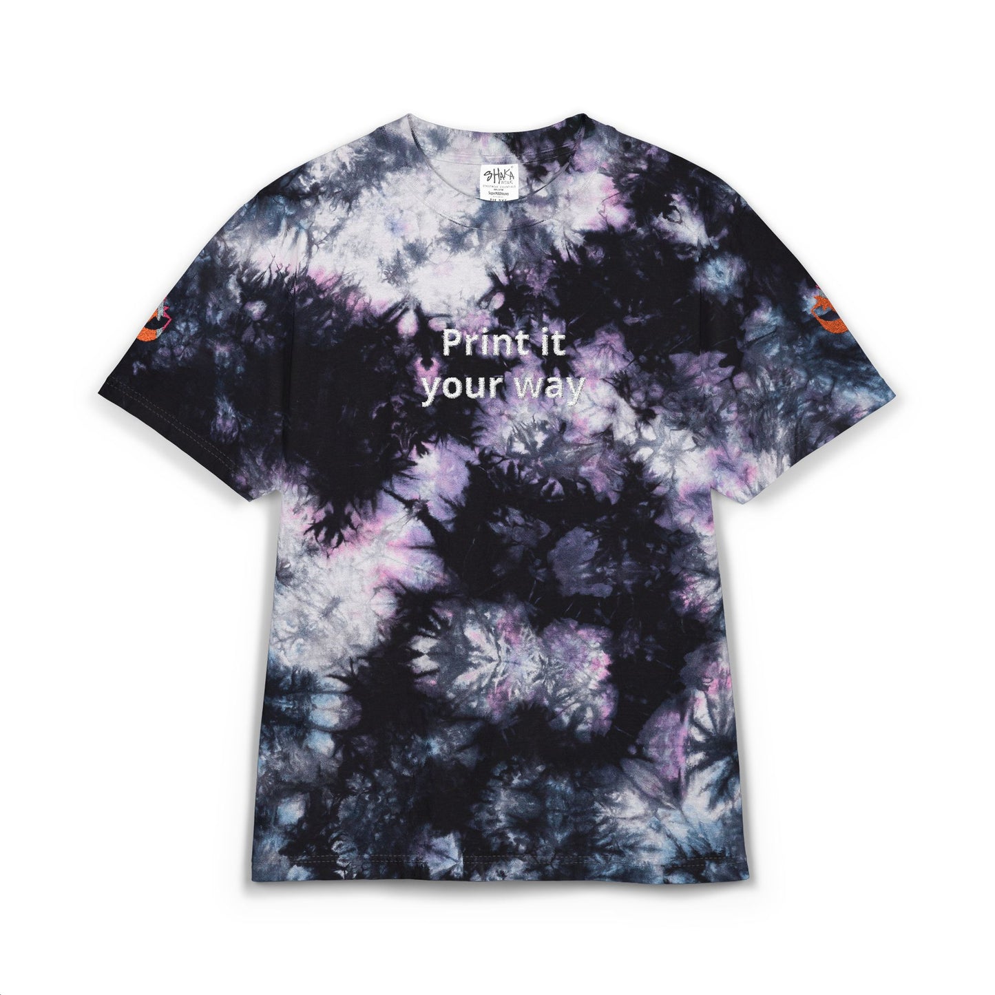 Customizable Tie-Dye T-Shirt Embroidered Oversized Shirt