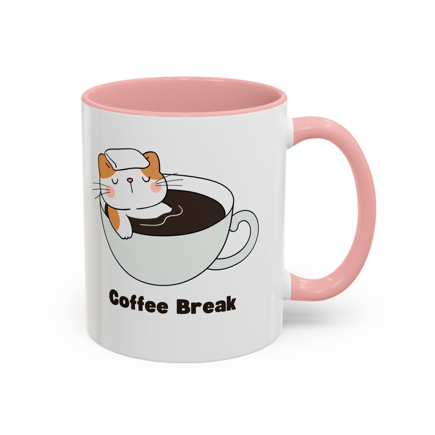 Onsen Neko Coffee Mug, 11oz - Ceramic Tea Cup with Japanese Cat Design, Cute Cat Lover Gift, Porcelain Cat Mug, Kitty Coffee Cup, Kawaii