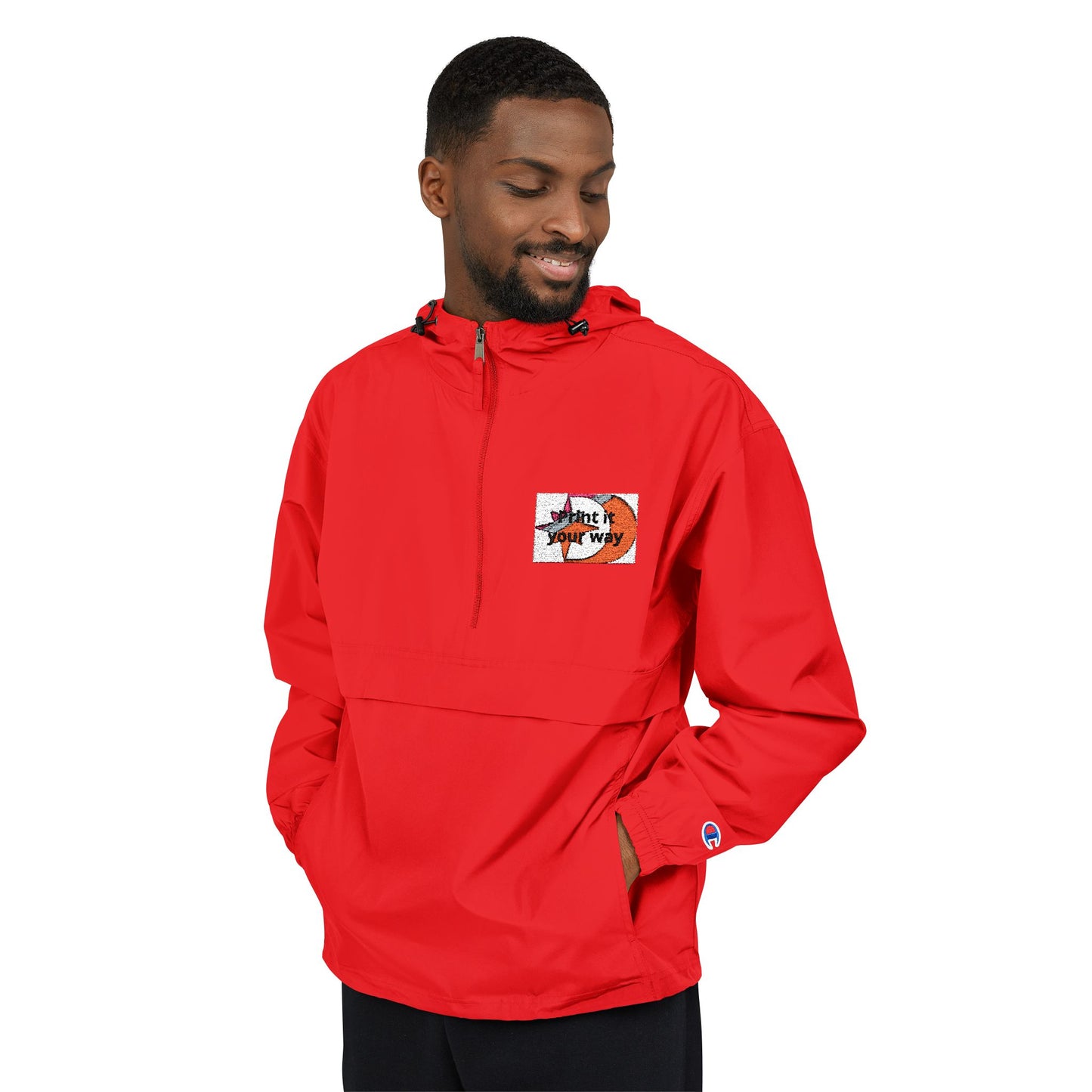 Champion Packable Anorak Jacket with Customizable Chest Patch