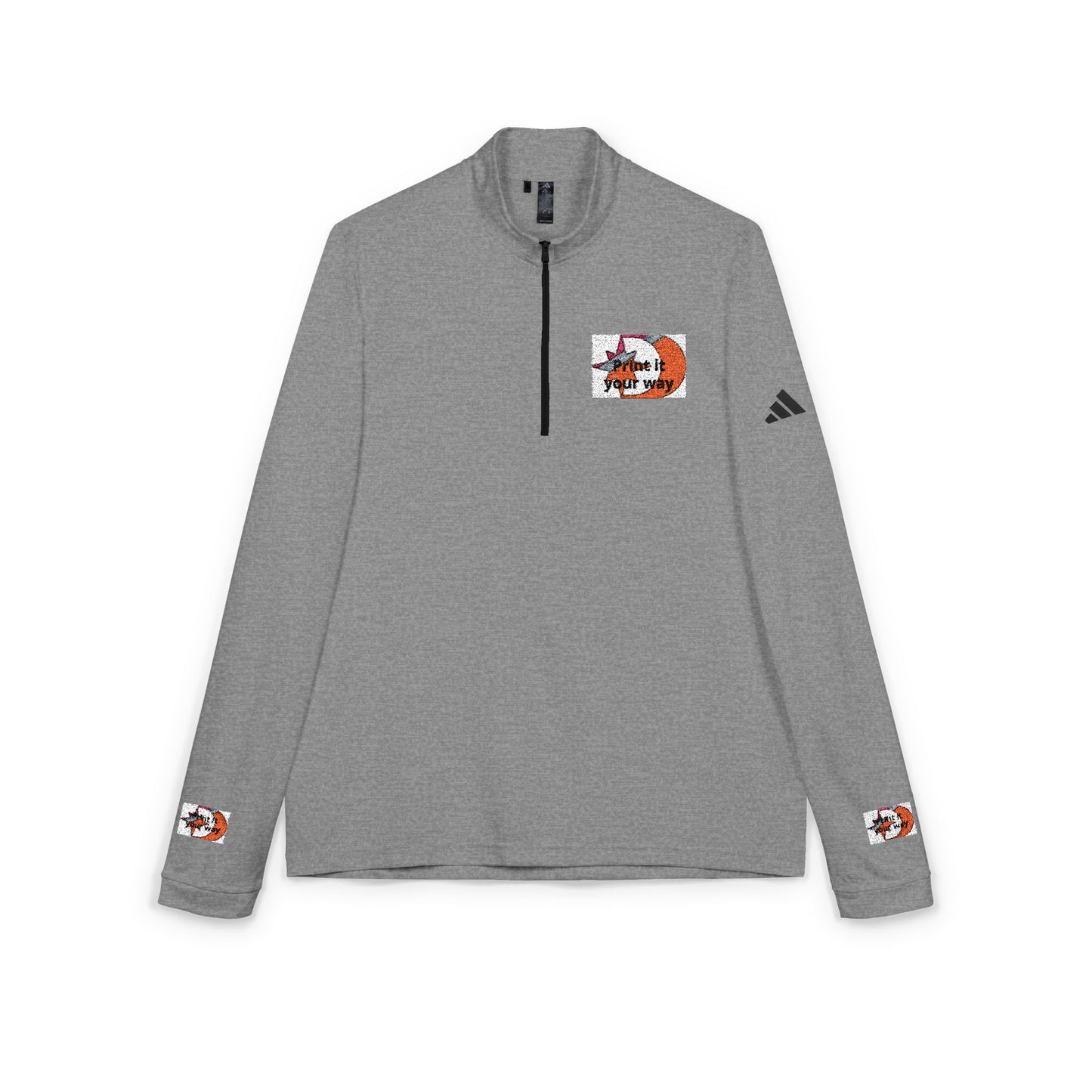 Adidas Embroidered Customizable  Quarter-Zip Pullover