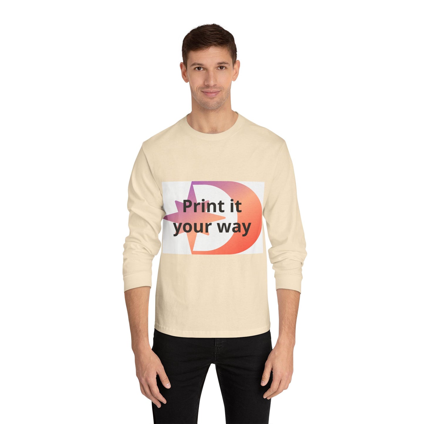 American Apparel Customizable Graphic Long Sleeve Tee Customizable