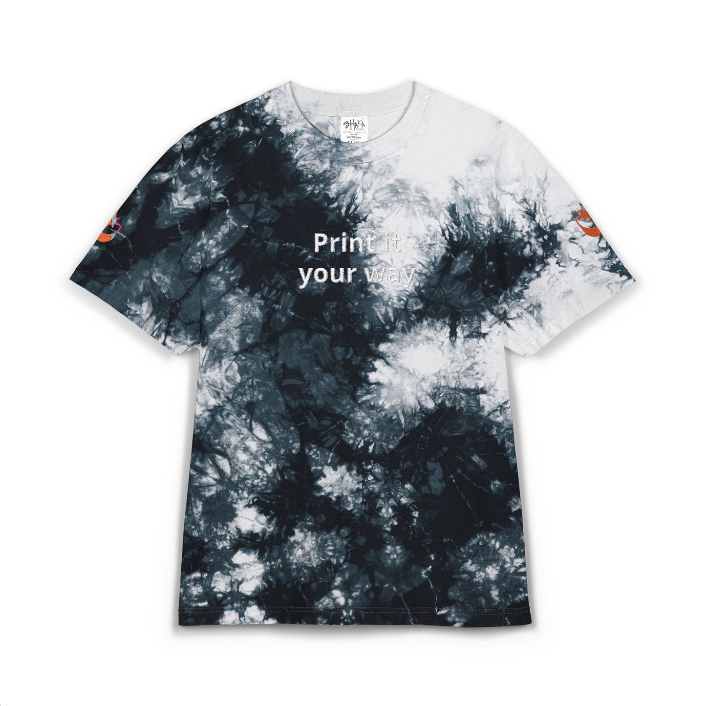 Customizable Tie-Dye T-Shirt Embroidered Oversized Shirt