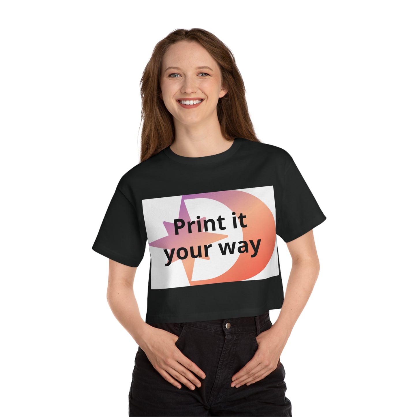 Champion Cropped Graphic Tee Customizable Design