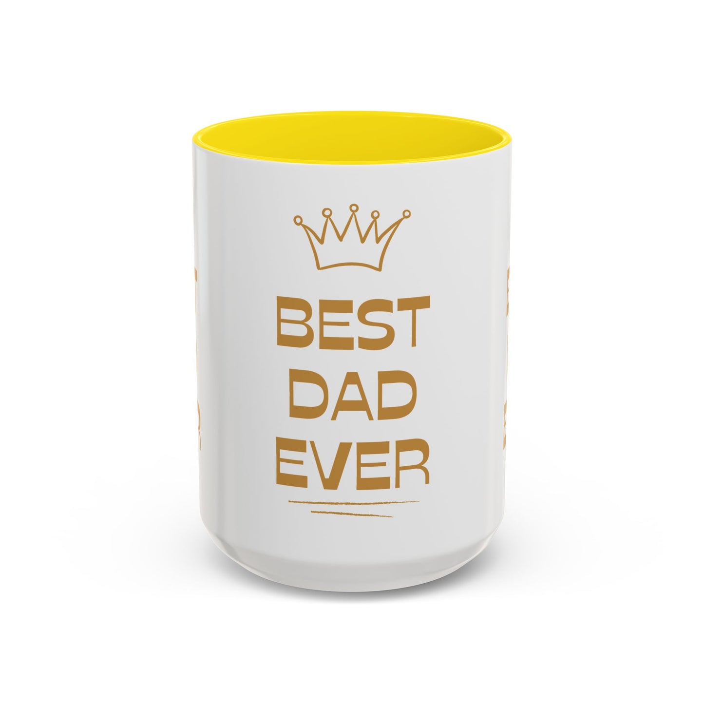 Best Dad Ever Accent Coffee Mug - Perfect Gift for Father's Day, Birthday, Dad's Appreciation, Coffee Lover, Personalized Mug