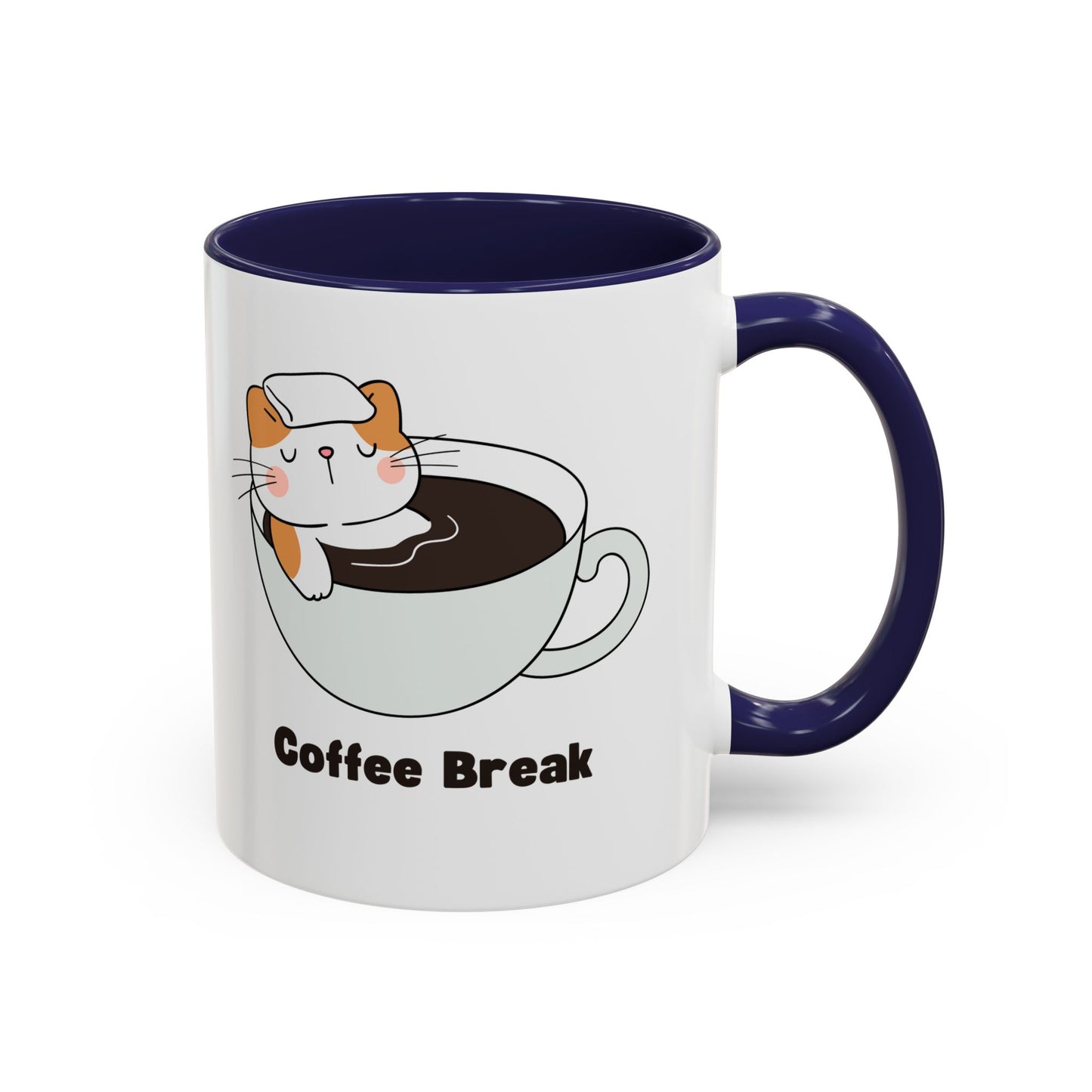 Onsen Neko Coffee Mug, 11oz - Ceramic Tea Cup with Japanese Cat Design, Cute Cat Lover Gift, Porcelain Cat Mug, Kitty Coffee Cup, Kawaii