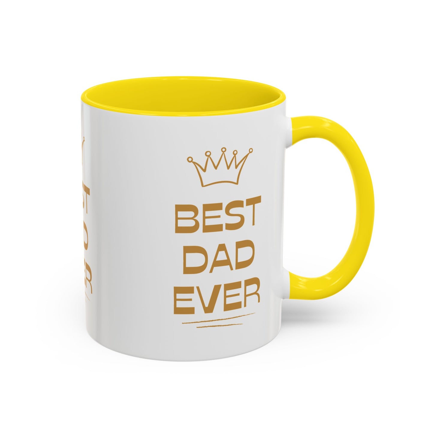 Best Dad Ever Accent Coffee Mug - Perfect Gift for Father's Day, Birthday, Dad's Appreciation, Coffee Lover, Personalized Mug