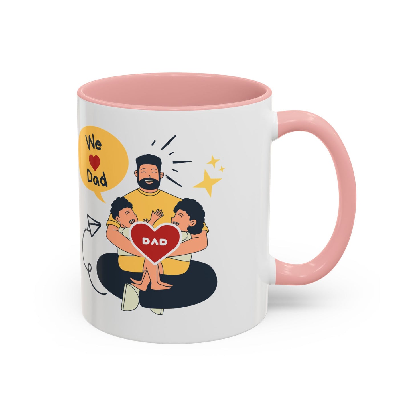 Father's Day Gift Accent Coffee Mug, Dad Ever, 11oz Funny Tea Cup, Birthday Present from Kids, Best Dad Mug, Christmas Gift for Dad