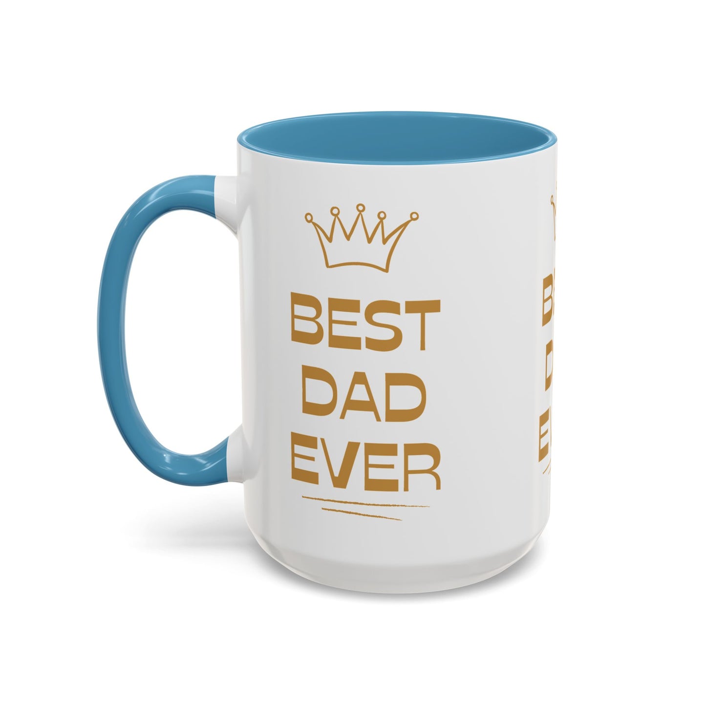 Best Dad Ever Accent Coffee Mug - Perfect Gift for Father's Day, Birthday, Dad's Appreciation, Coffee Lover, Personalized Mug