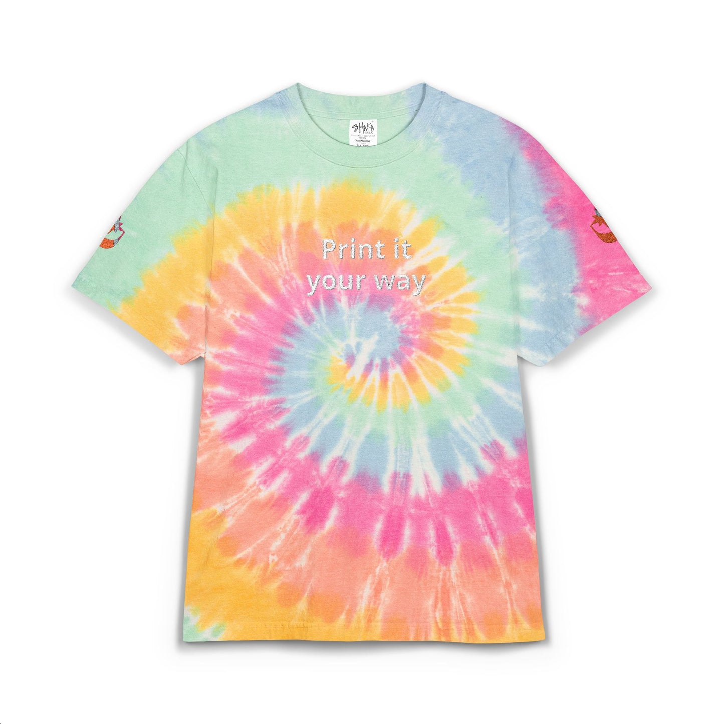Customizable Tie-Dye T-Shirt Embroidered Oversized Shirt