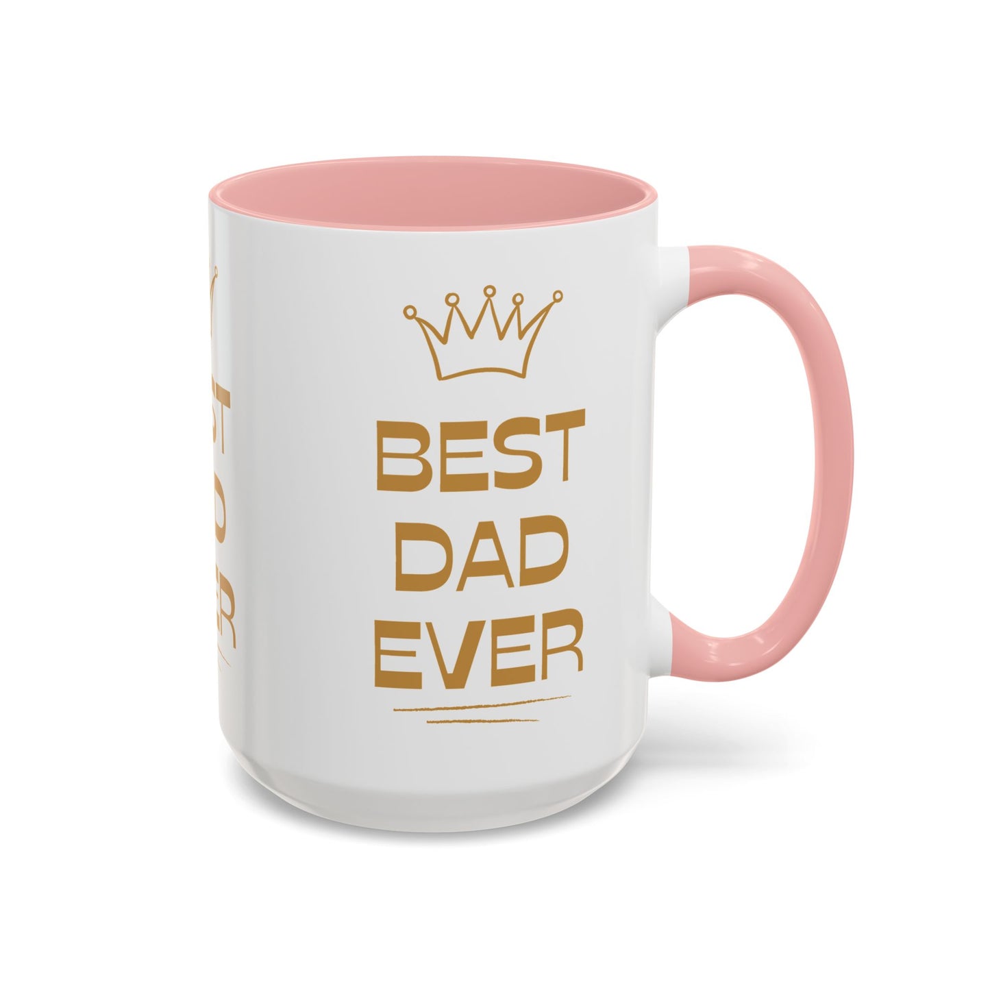Best Dad Ever Accent Coffee Mug - Perfect Gift for Father's Day, Birthday, Dad's Appreciation, Coffee Lover, Personalized Mug