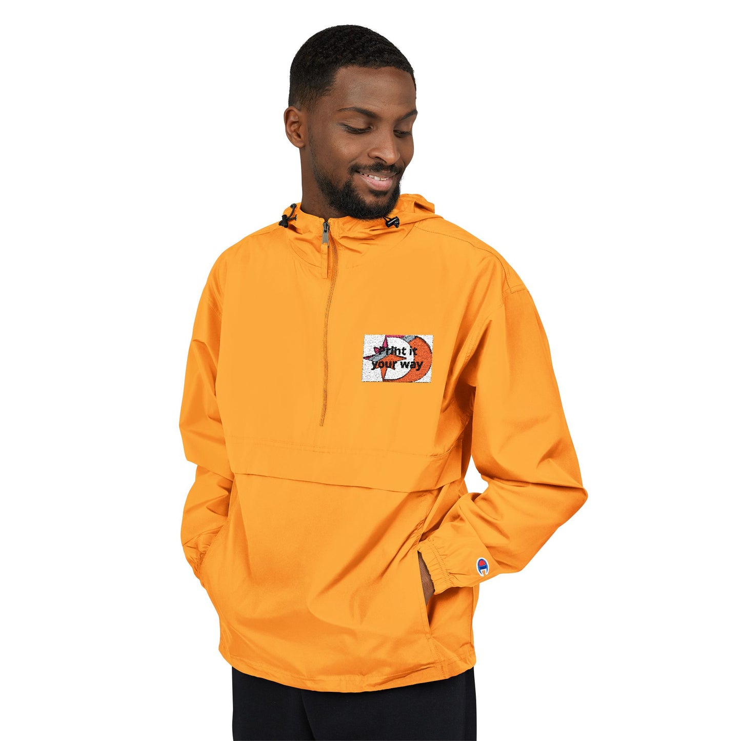 Champion Packable Anorak Jacket with Customizable Chest Patch