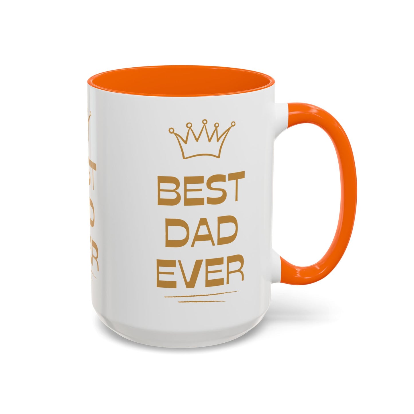 Best Dad Ever Accent Coffee Mug - Perfect Gift for Father's Day, Birthday, Dad's Appreciation, Coffee Lover, Personalized Mug