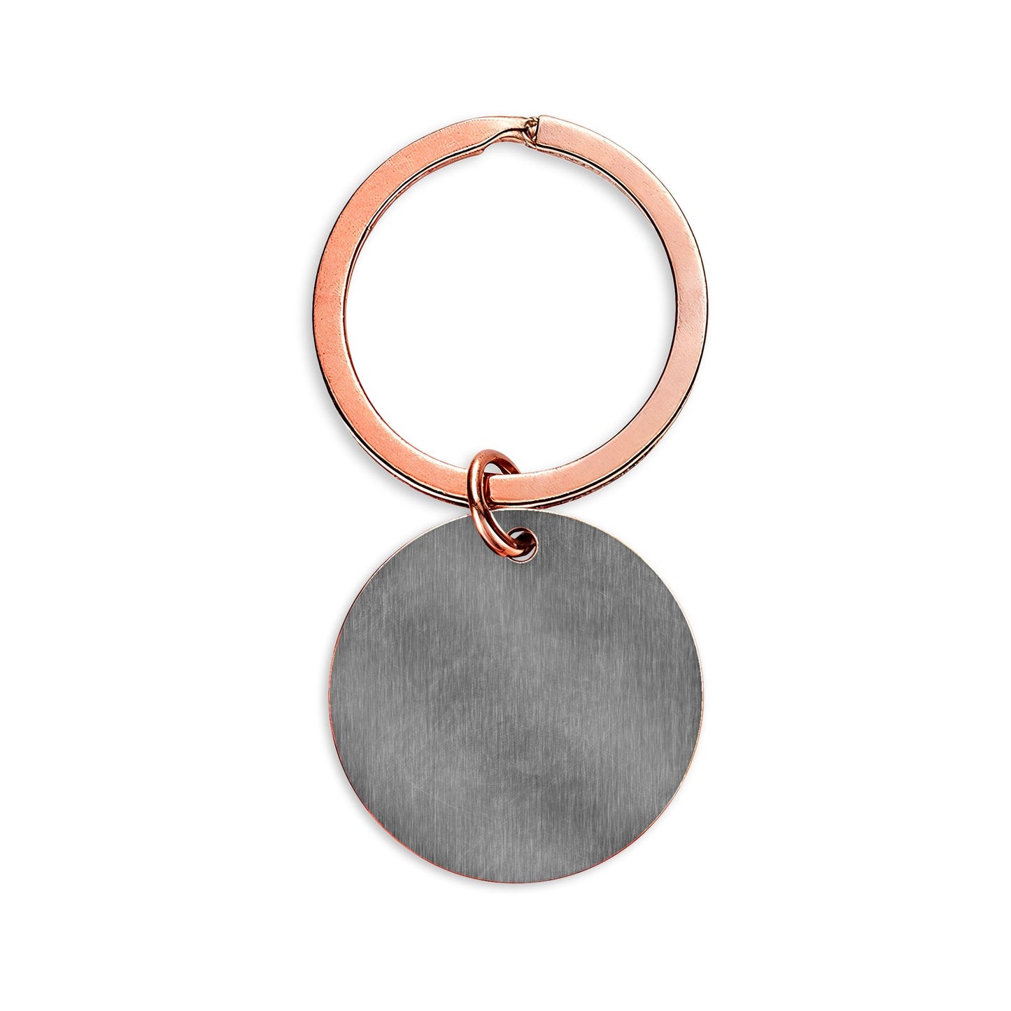 Engravable Stainless Steel Round Keychain — Personalized Metal Keyring