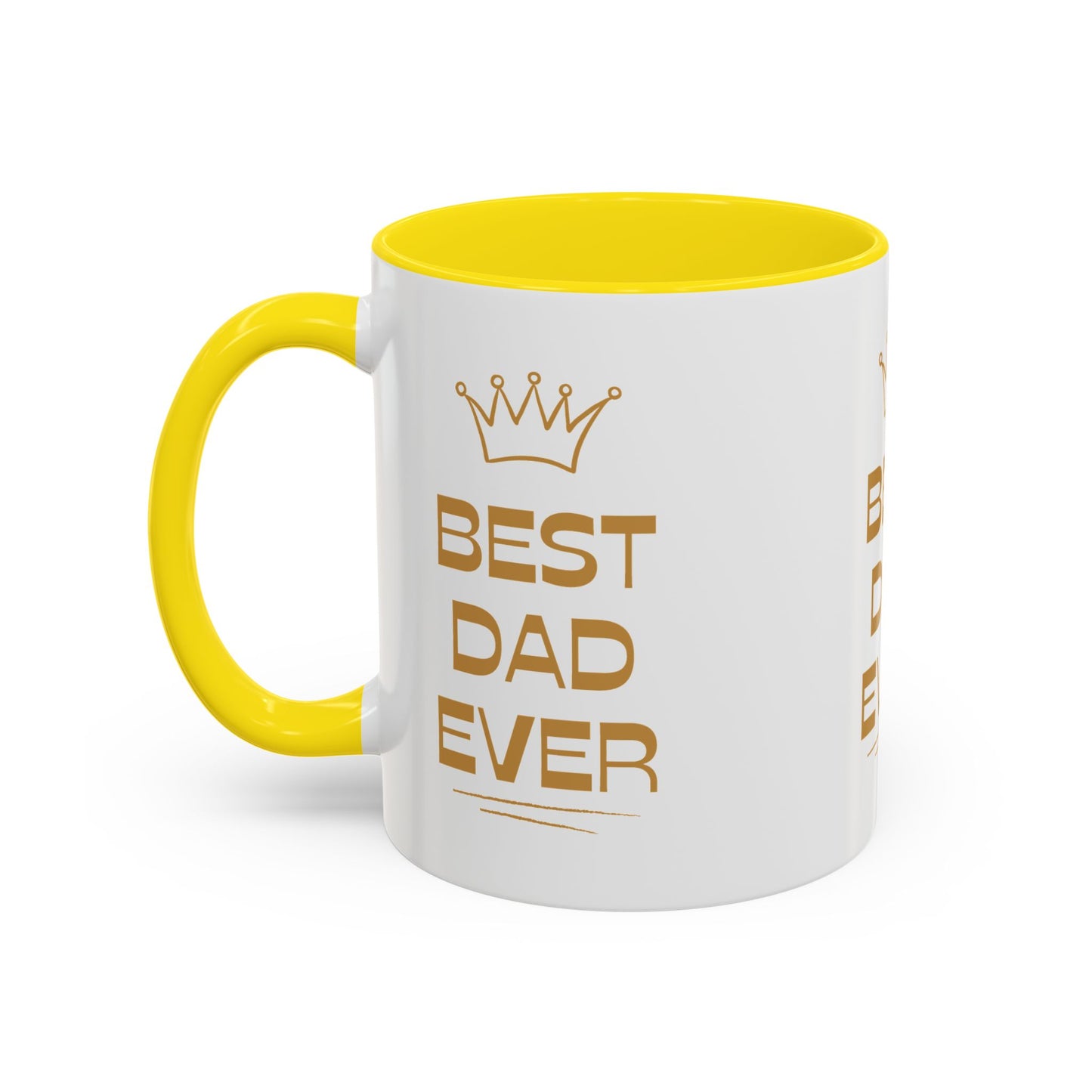Best Dad Ever Accent Coffee Mug - Perfect Gift for Father's Day, Birthday, Dad's Appreciation, Coffee Lover, Personalized Mug