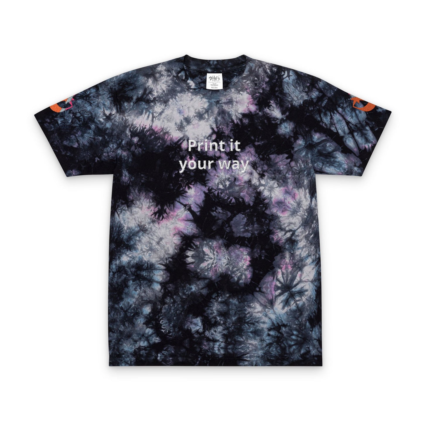 Customizable Tie-Dye T-Shirt Embroidered Oversized Shirt