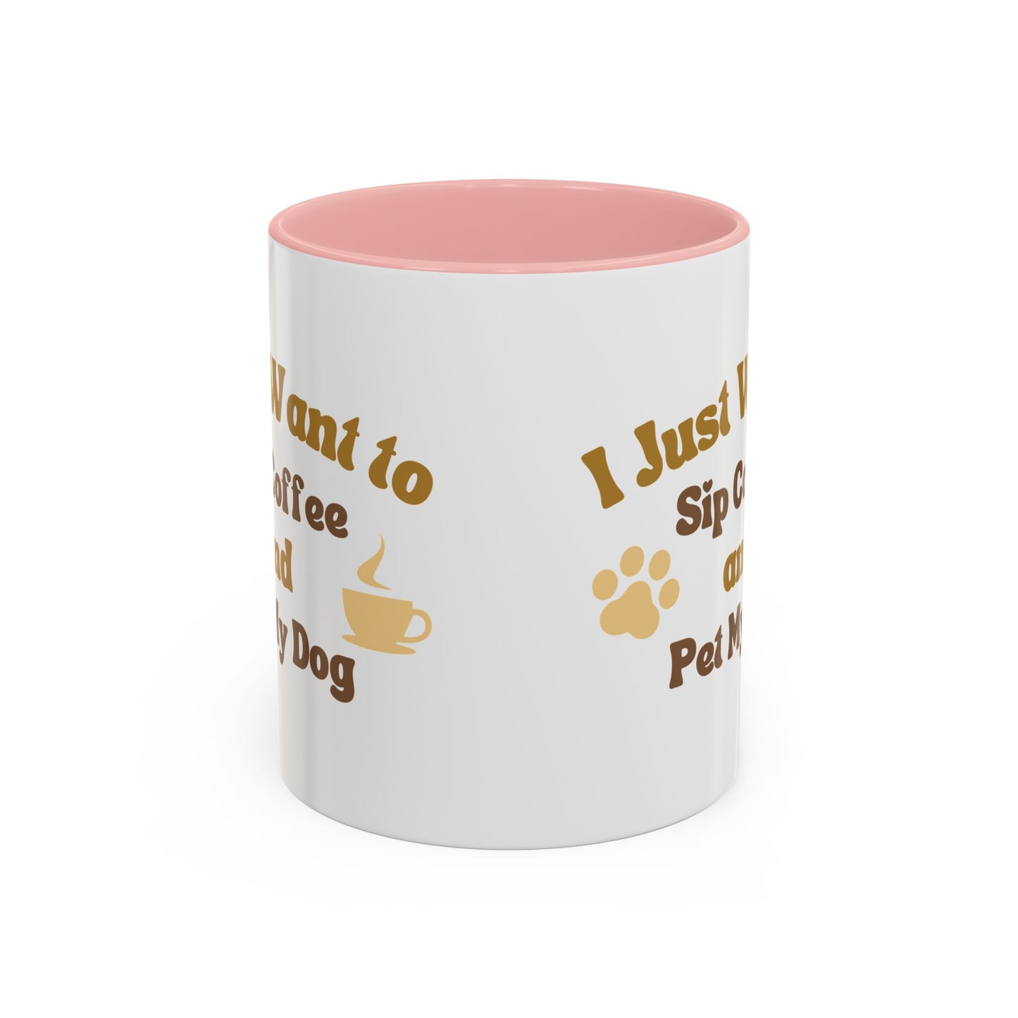 Dog Lover Accent Mug, Coffee Cup Gift, Dog Mom Dad Present, Sip and Pet Mug, Cute Canine Lover Mug, 11oz