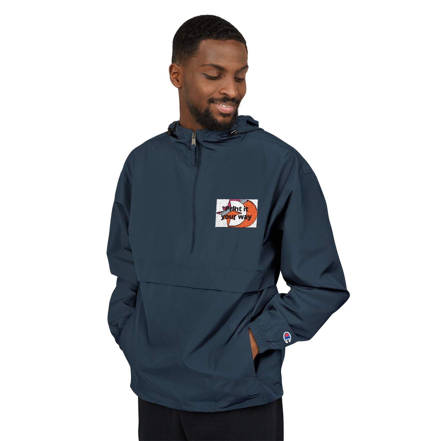Champion Packable Anorak Jacket with Customizable Chest Patch