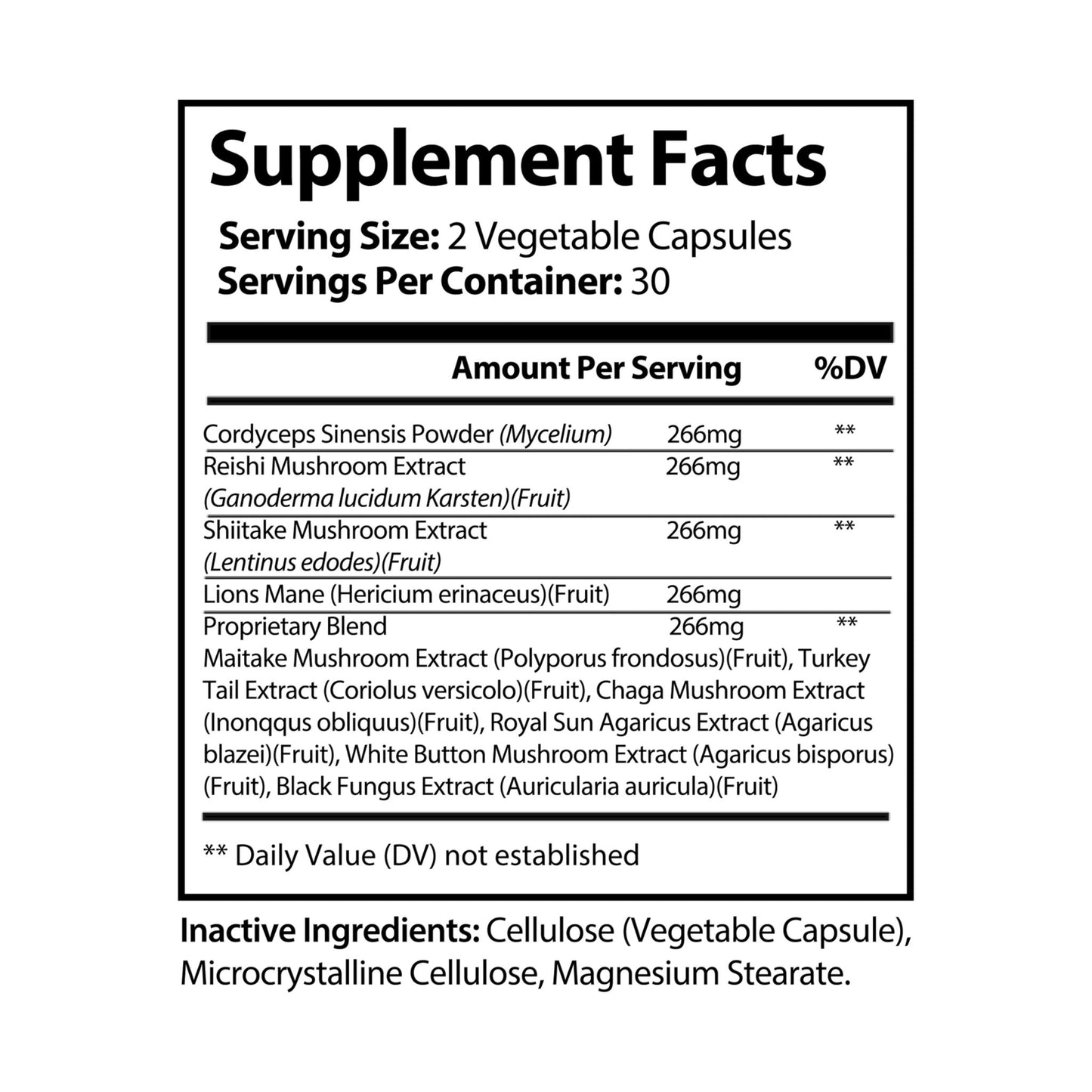Dilatancy Mushroom Blend Supplement (60 Capsules)