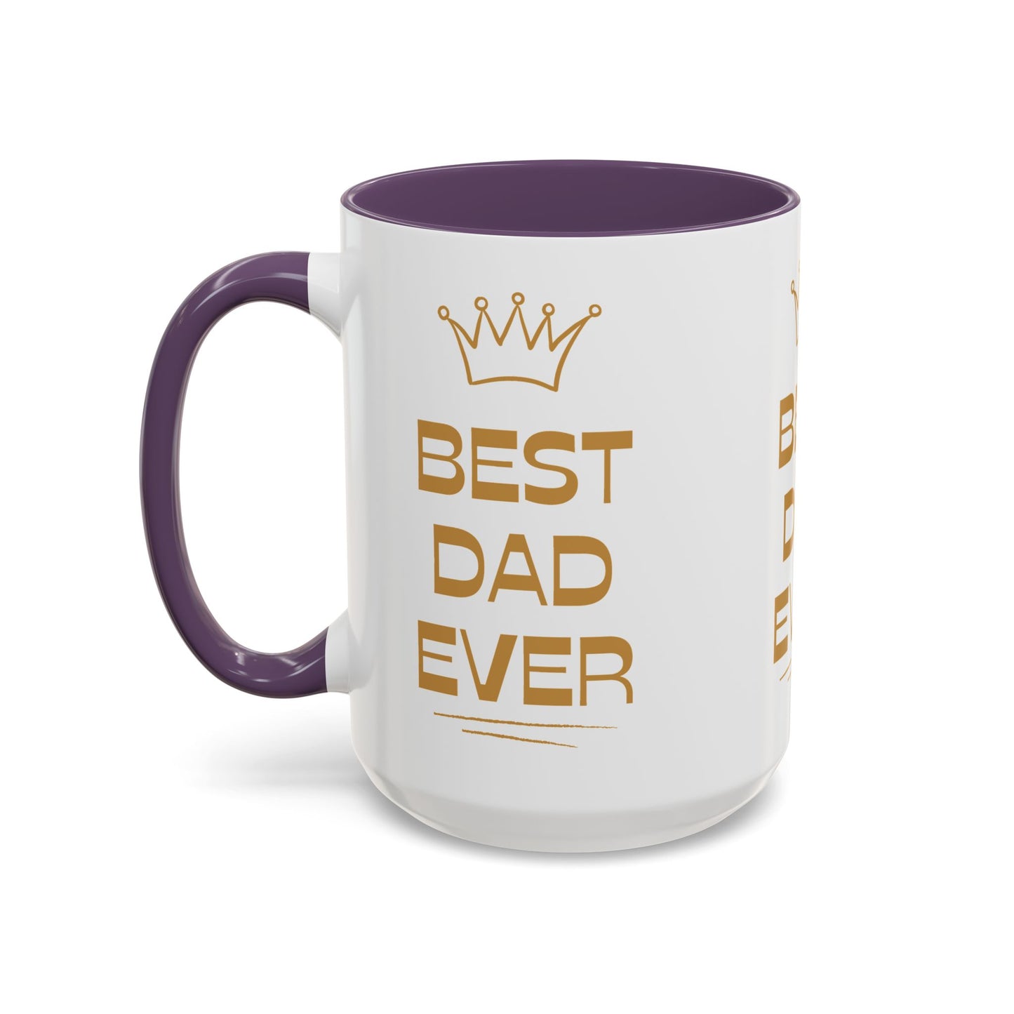 Best Dad Ever Accent Coffee Mug - Perfect Gift for Father's Day, Birthday, Dad's Appreciation, Coffee Lover, Personalized Mug