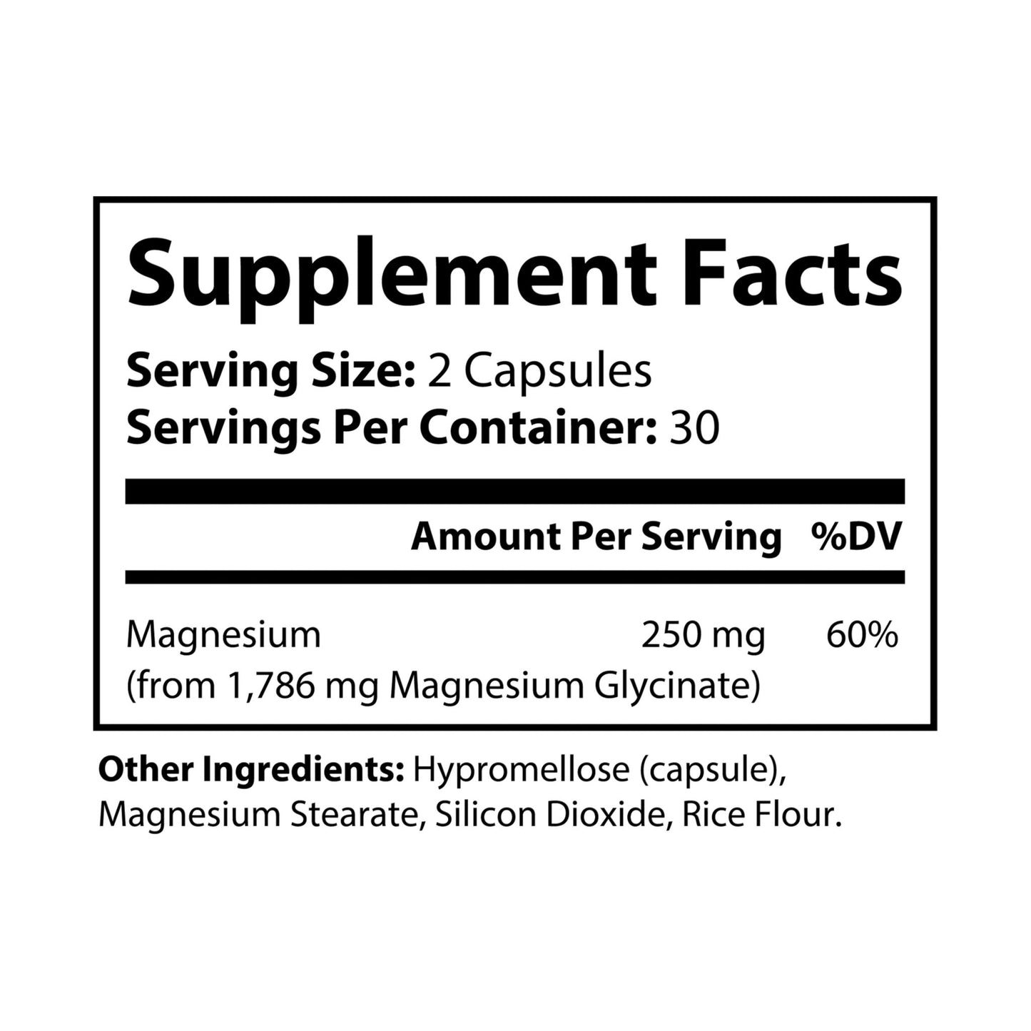 Dilatancy Magnesium Glycinate Supplement (60 Capsules)