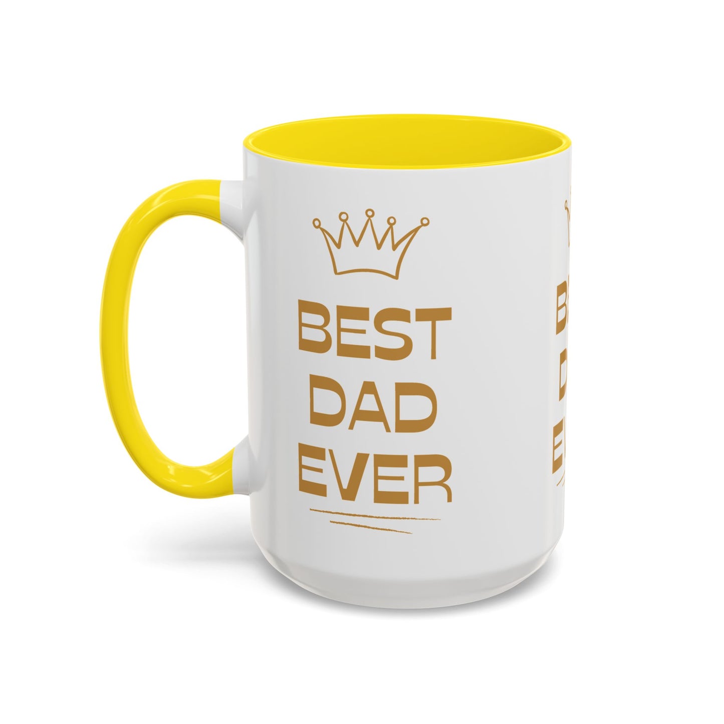 Best Dad Ever Accent Coffee Mug - Perfect Gift for Father's Day, Birthday, Dad's Appreciation, Coffee Lover, Personalized Mug