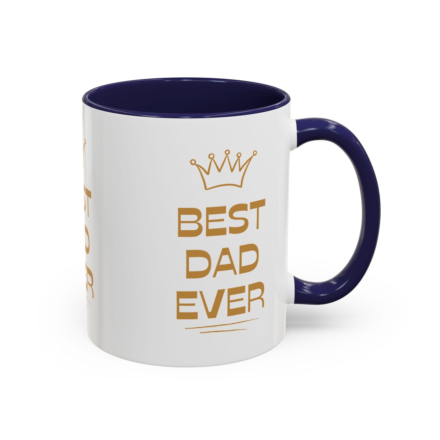 Best Dad Ever Accent Coffee Mug - Perfect Gift for Father's Day, Birthday, Dad's Appreciation, Coffee Lover, Personalized Mug