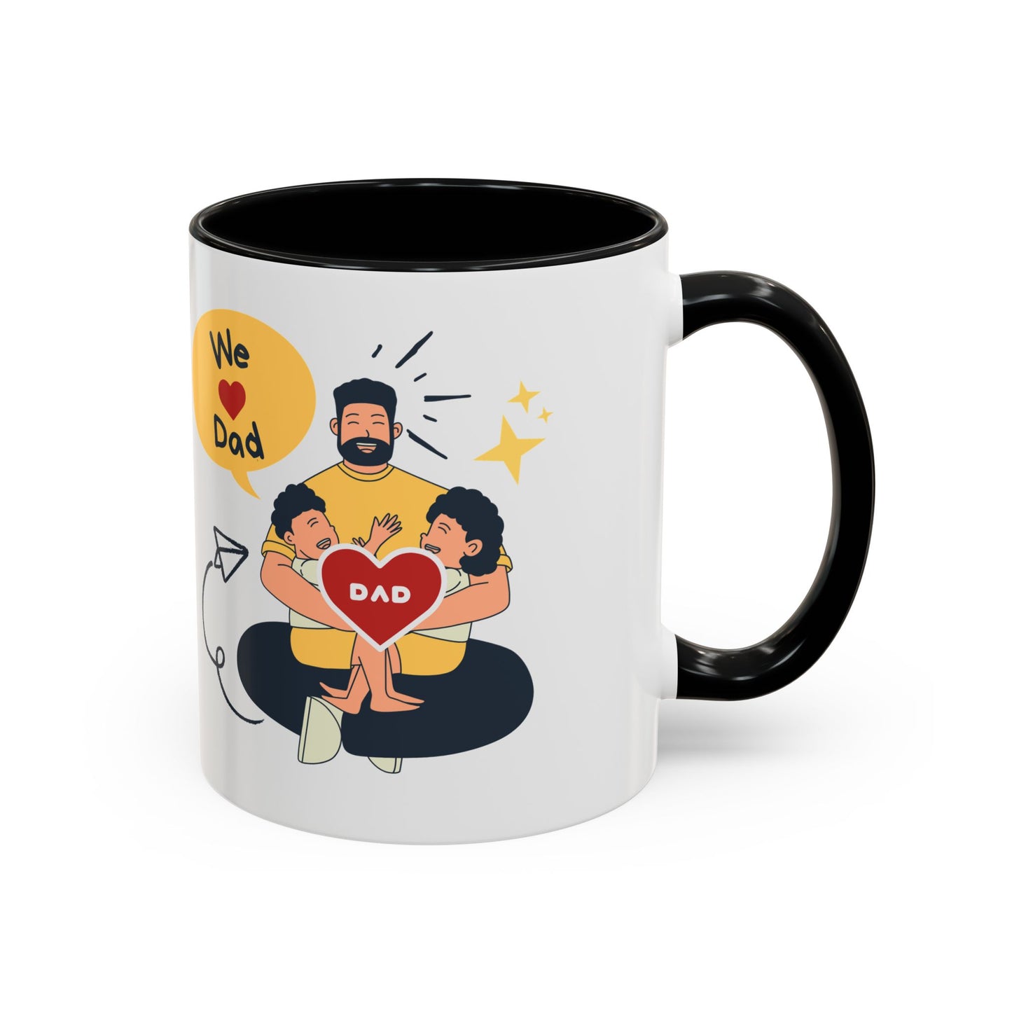 Father's Day Gift Accent Coffee Mug, Dad Ever, 11oz Funny Tea Cup, Birthday Present from Kids, Best Dad Mug, Christmas Gift for Dad