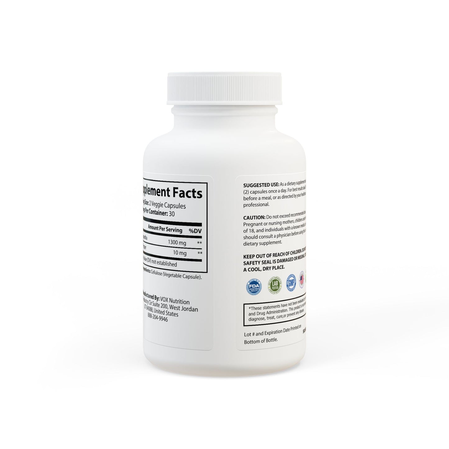Dilatancy Ashwagandha and Black Pepper Supplement (60 capsules)