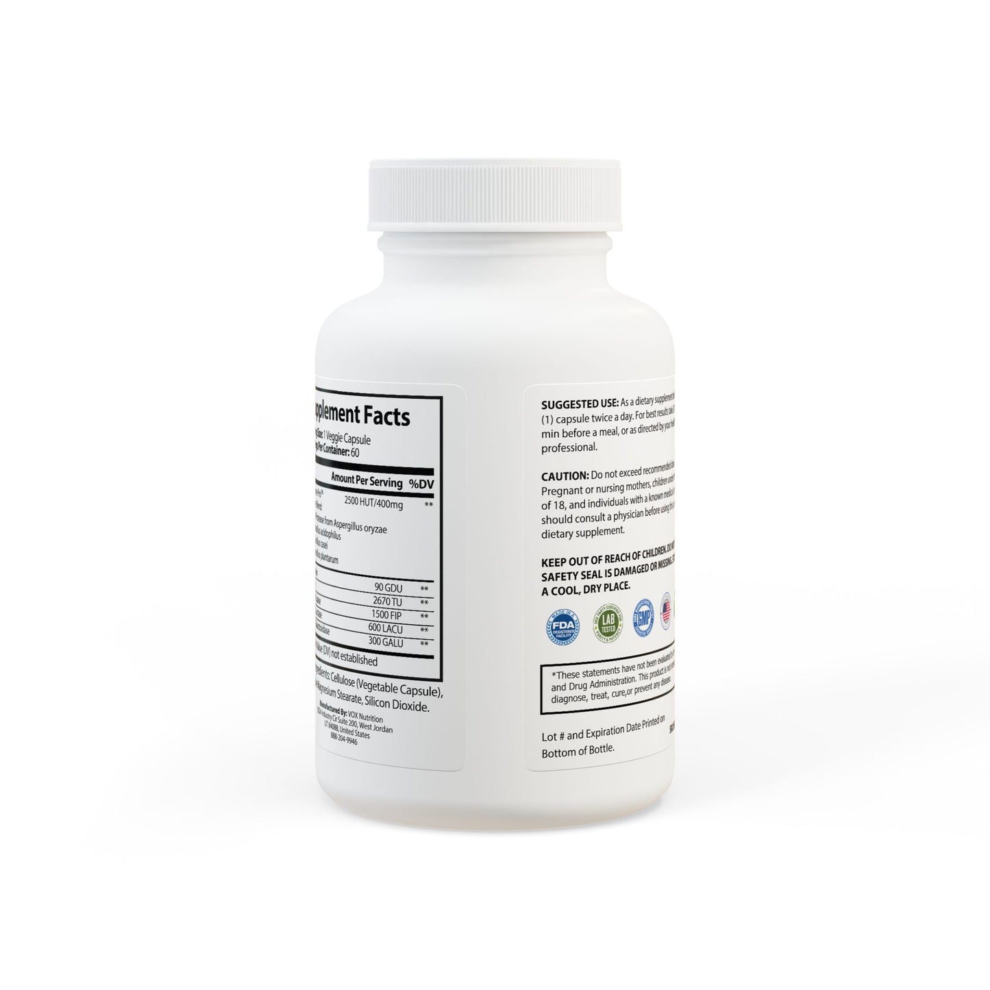 Dilatancy Digestive Enzyme Blend Supplement (60 Capsules)