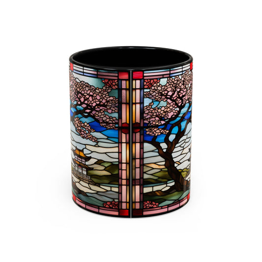 Cherry Blossom Accent Coffee Mug, Aesthetic Floral Mug, Tea Lover Gift, Spring Decor, Unique Housewarming, Ceramic Cup