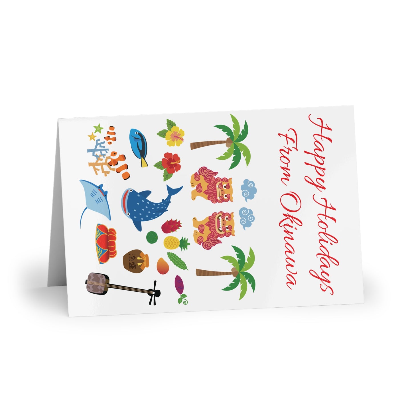 Okinawa Christmas Greeting Cards (1 or 10-pcs)