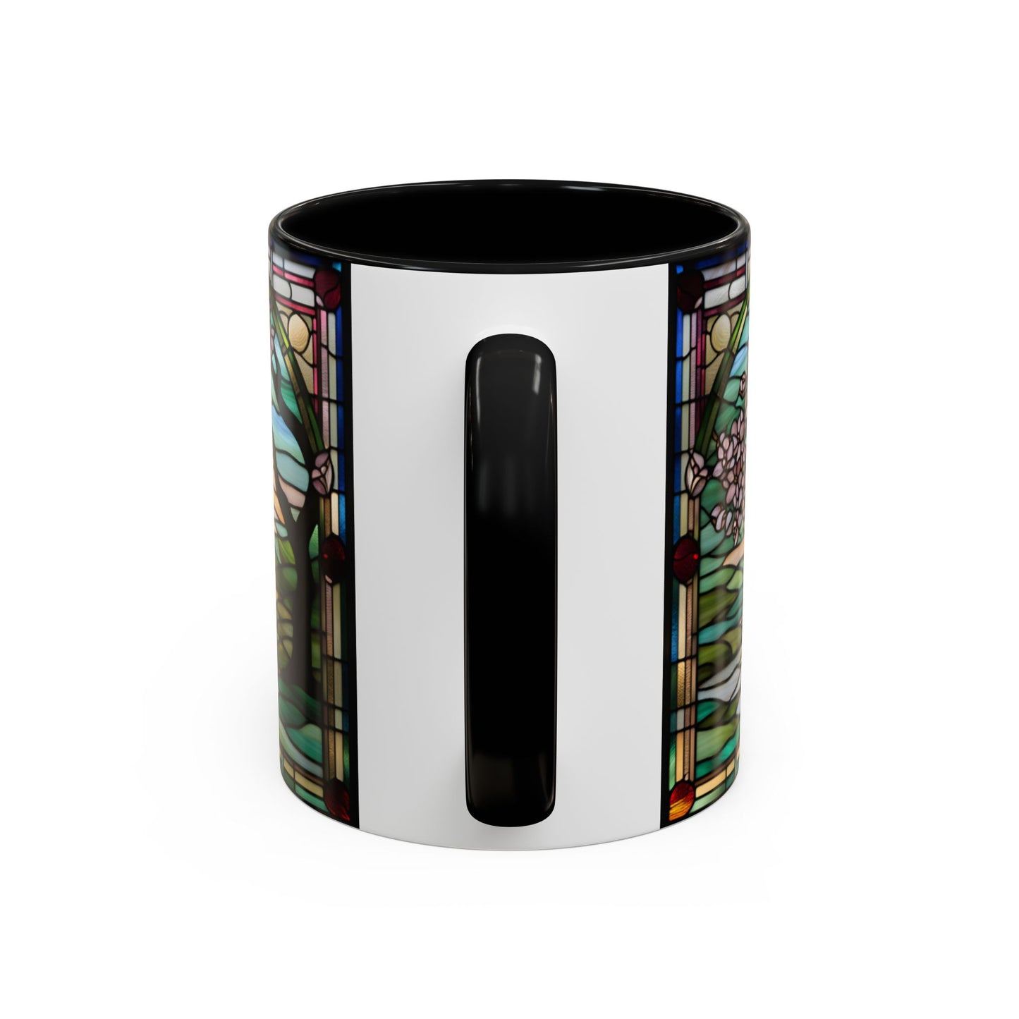 Stained Glass Cherry Blossom Mug, Nature Lover's Gift, Floral Coffee Cup, Home Decor, Spring Decor, Mother's Day Gift