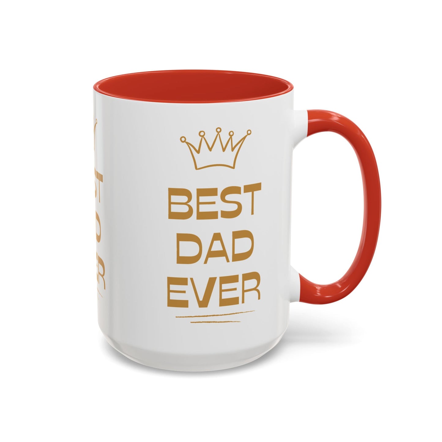 Best Dad Ever Accent Coffee Mug - Perfect Gift for Father's Day, Birthday, Dad's Appreciation, Coffee Lover, Personalized Mug