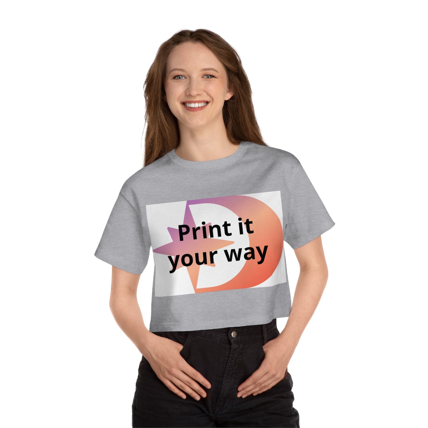 Champion Cropped Graphic Tee Customizable Design
