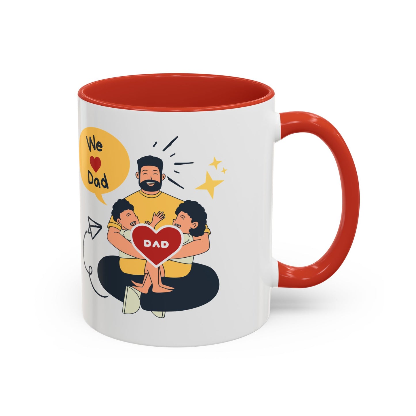 Father's Day Gift Accent Coffee Mug, Dad Ever, 11oz Funny Tea Cup, Birthday Present from Kids, Best Dad Mug, Christmas Gift for Dad