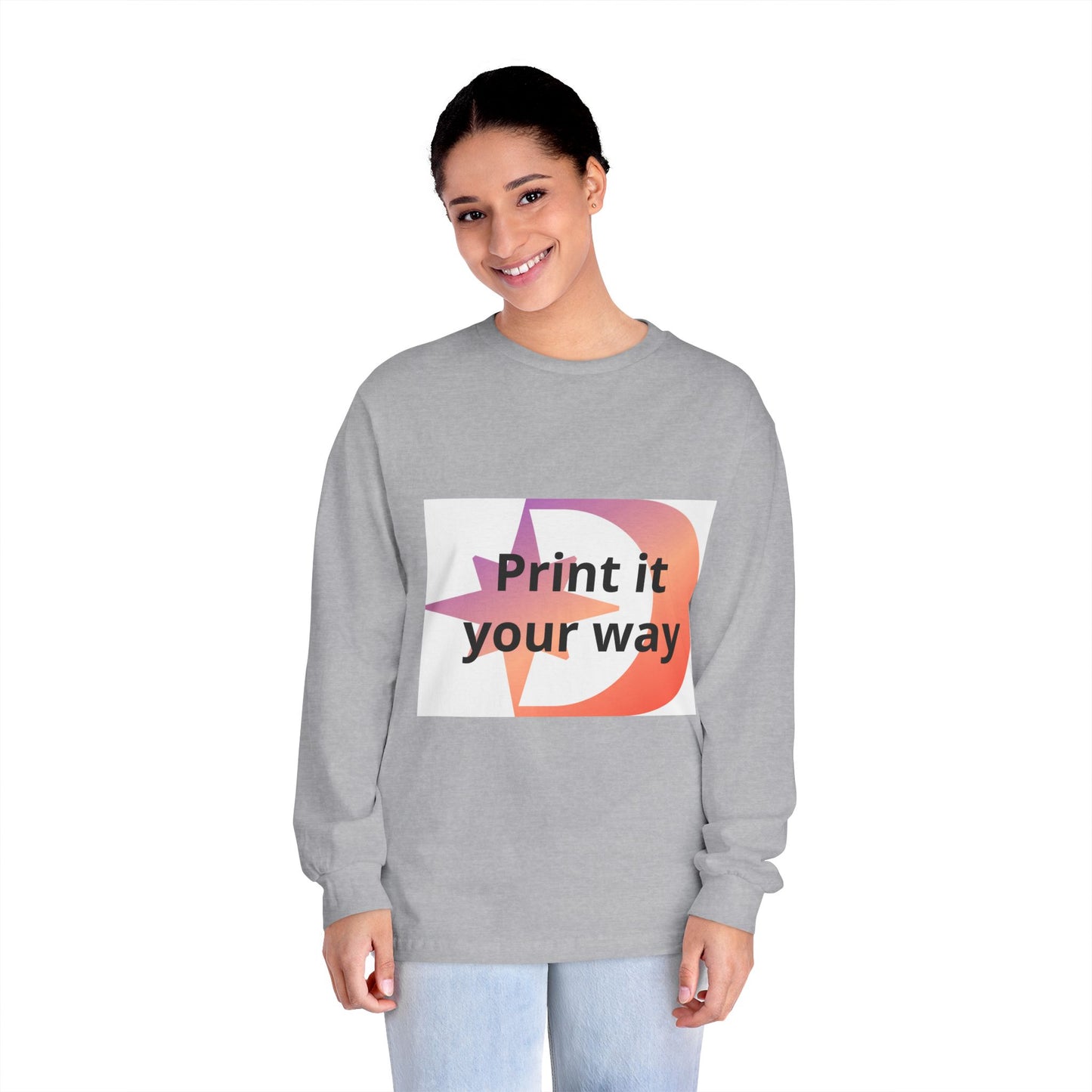 American Apparel Customizable Graphic Long Sleeve Tee Customizable