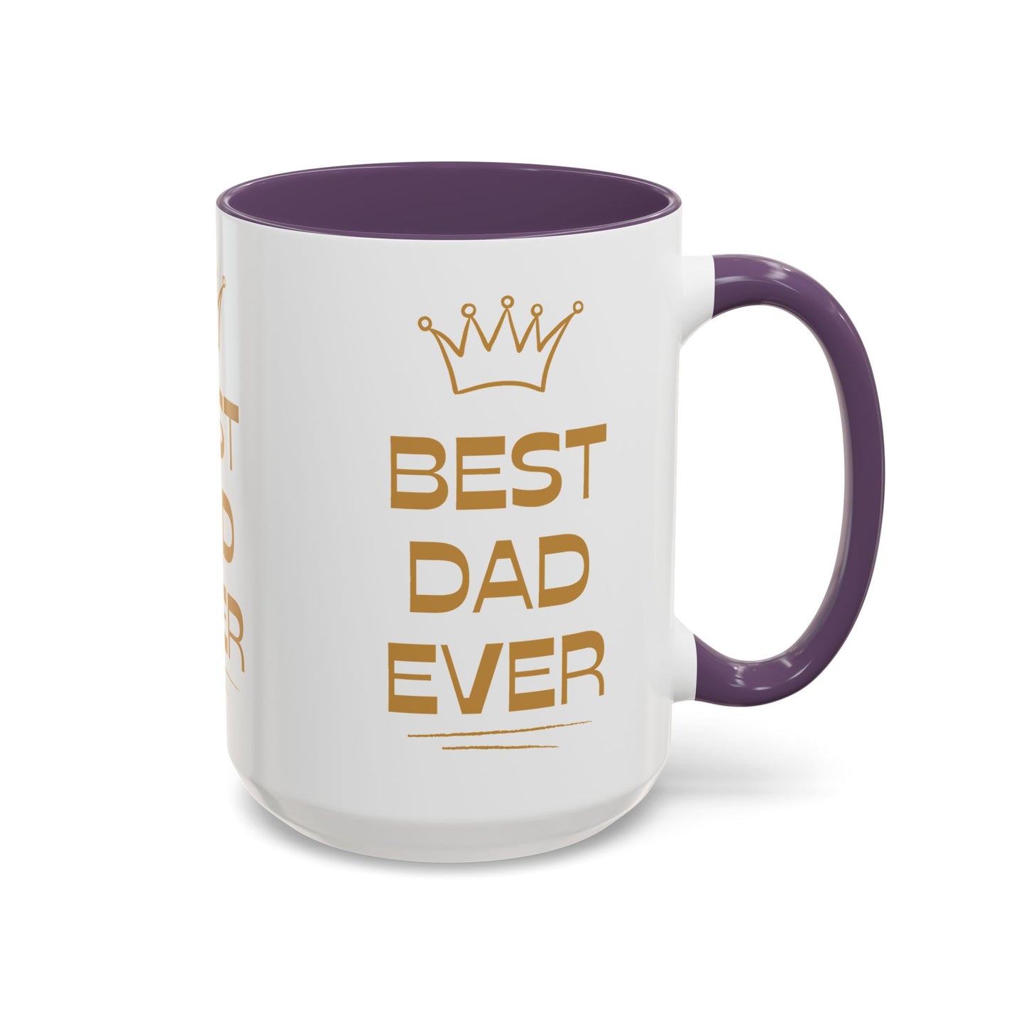 Best Dad Ever Accent Coffee Mug - Perfect Gift for Father's Day, Birthday, Dad's Appreciation, Coffee Lover, Personalized Mug