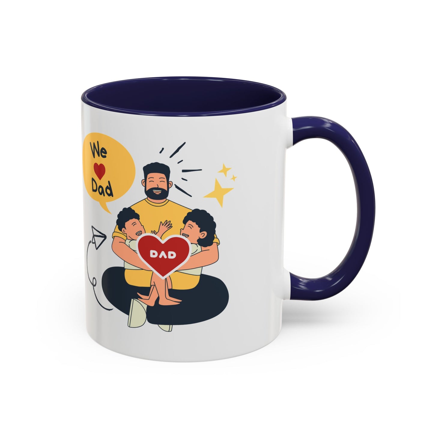 Father's Day Gift Accent Coffee Mug, Dad Ever, 11oz Funny Tea Cup, Birthday Present from Kids, Best Dad Mug, Christmas Gift for Dad
