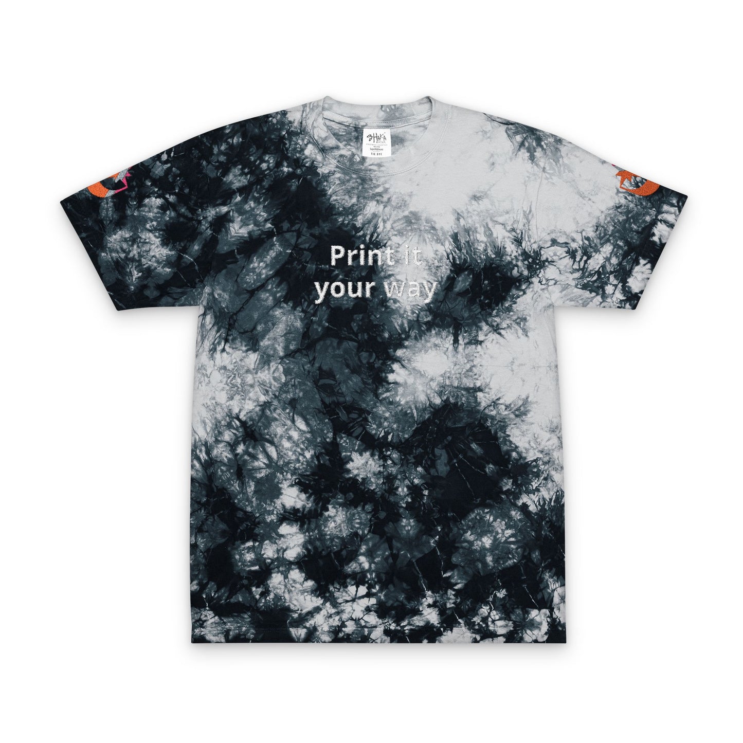 Customizable Tie-Dye T-Shirt Embroidered Oversized Shirt