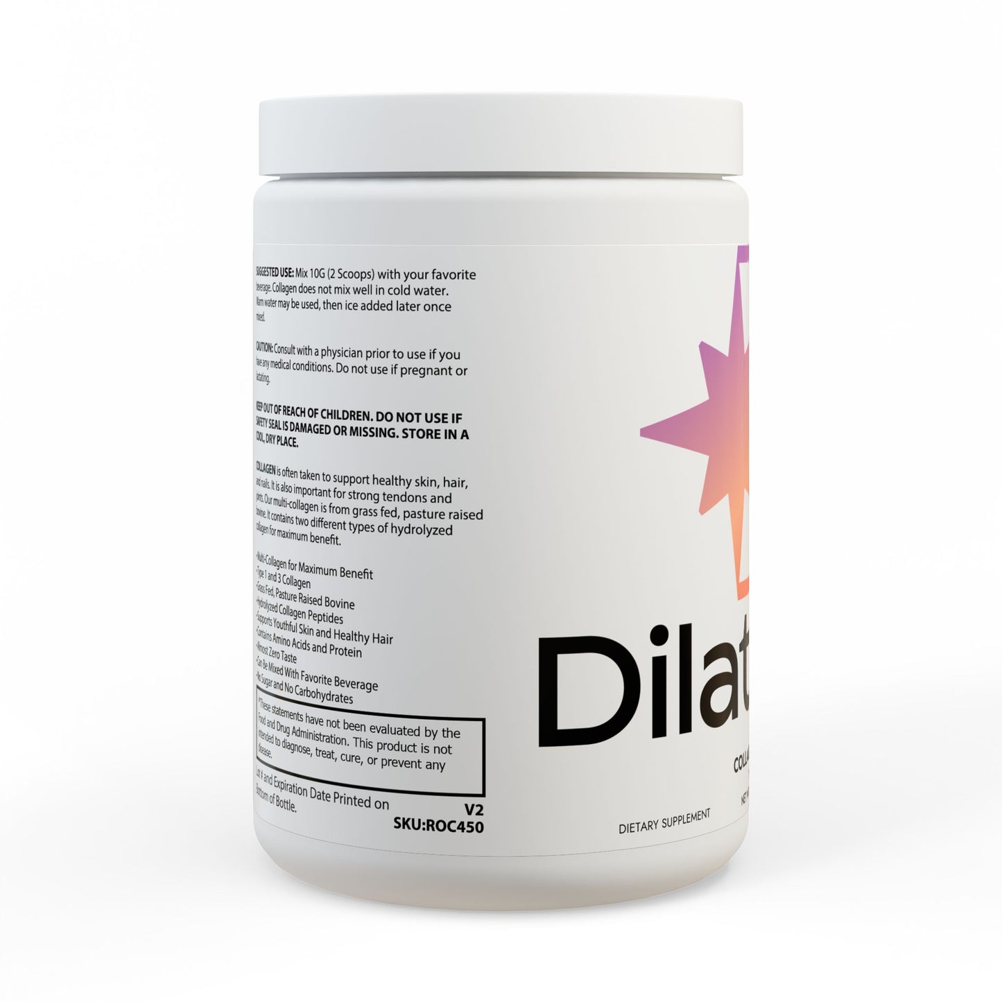 Dilatancy Collagen Peptides Type I & III Supplement (350g, 12.3oz)