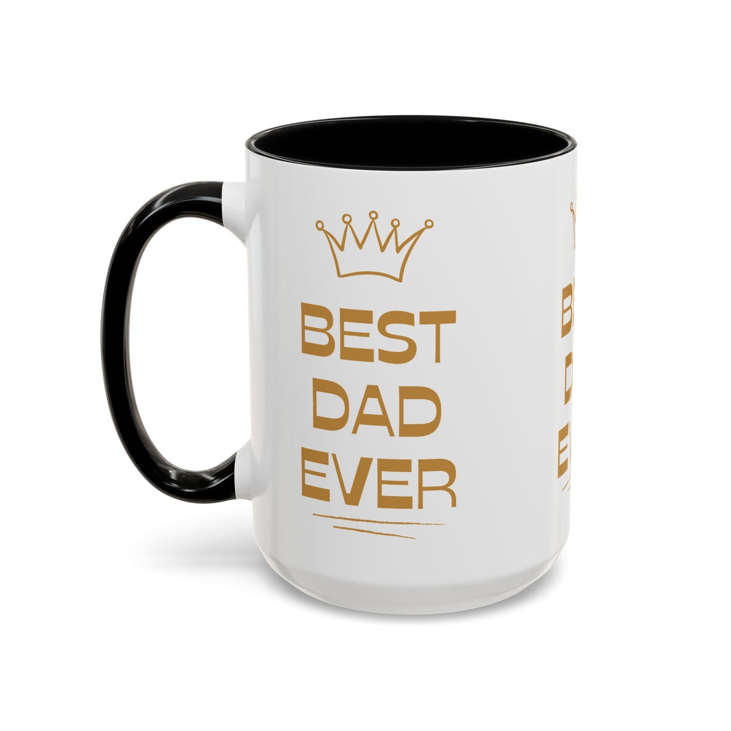 Best Dad Ever Accent Coffee Mug - Perfect Gift for Father's Day, Birthday, Dad's Appreciation, Coffee Lover, Personalized Mug