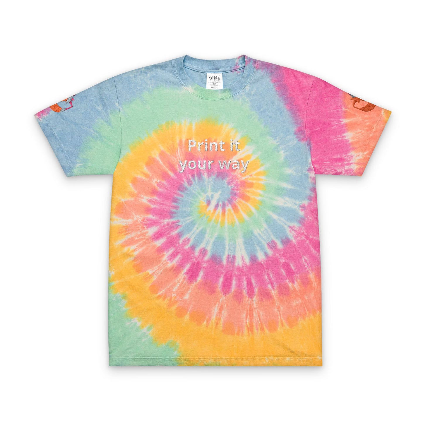 Customizable Tie-Dye T-Shirt Embroidered Oversized Shirt