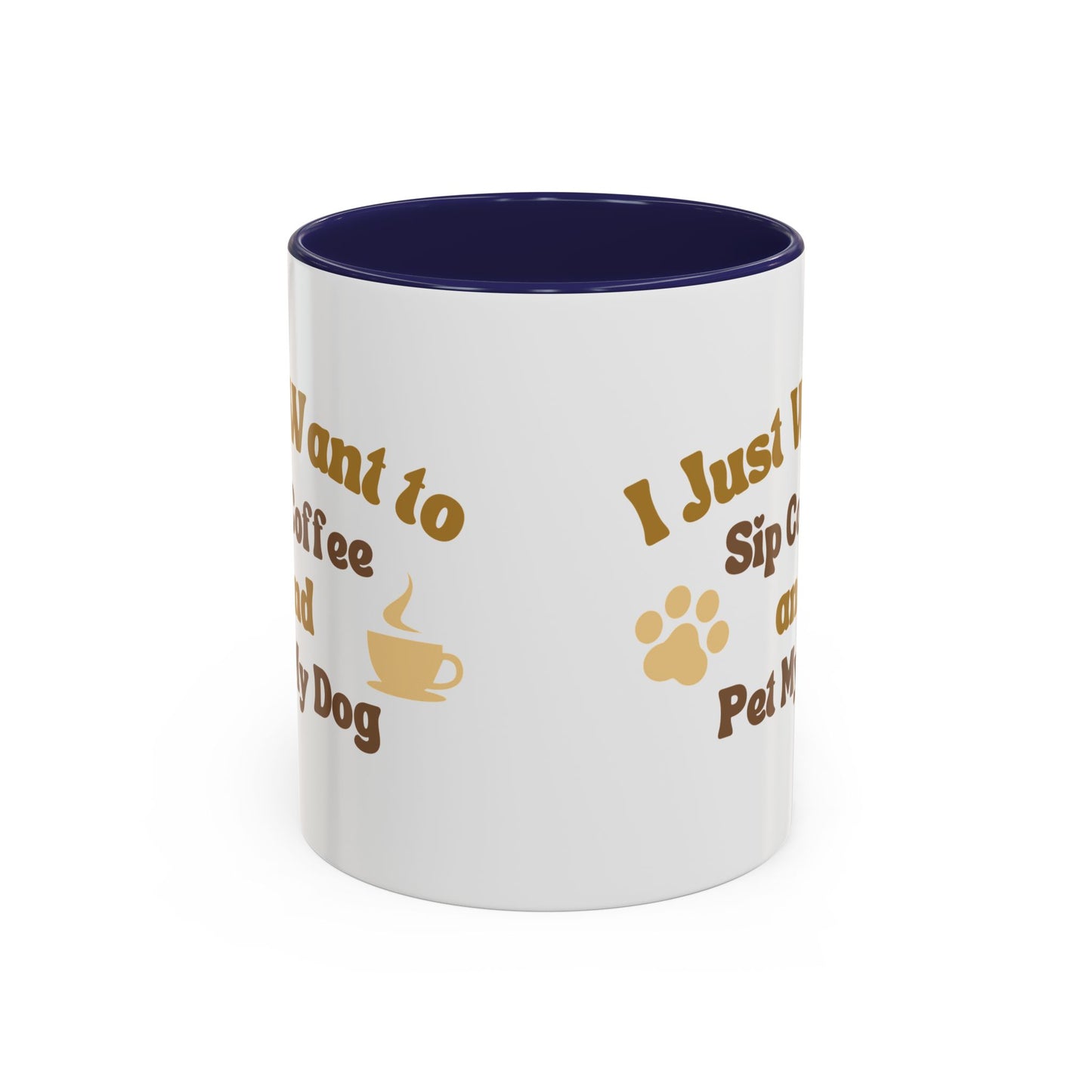 Dog Lover Accent Mug, Coffee Cup Gift, Dog Mom Dad Present, Sip and Pet Mug, Cute Canine Lover Mug, 11oz