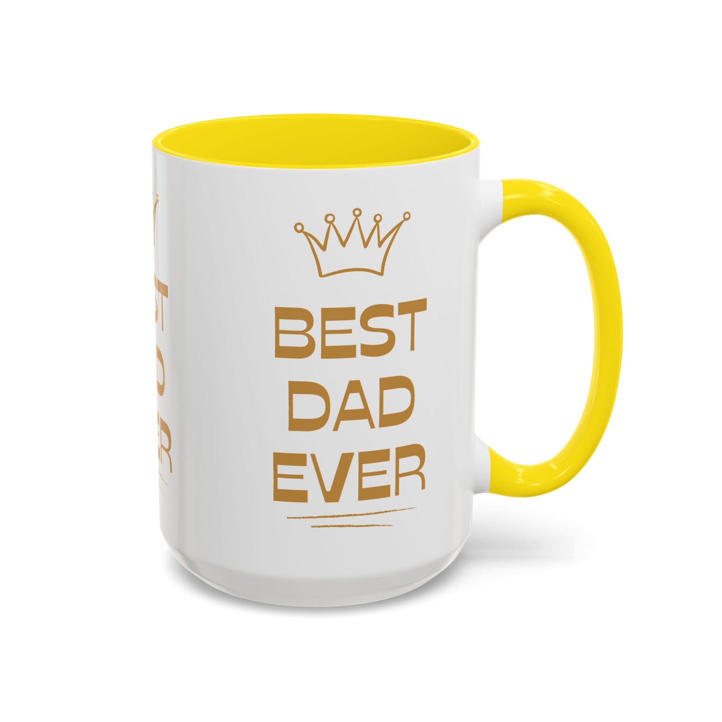 Best Dad Ever Accent Coffee Mug - Perfect Gift for Father's Day, Birthday, Dad's Appreciation, Coffee Lover, Personalized Mug